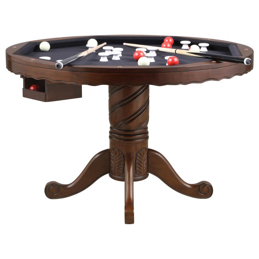Coaster Fine Furniture Turk - Round Dining And Billiard Poker Game Table - Tobacco | Meri Furniture