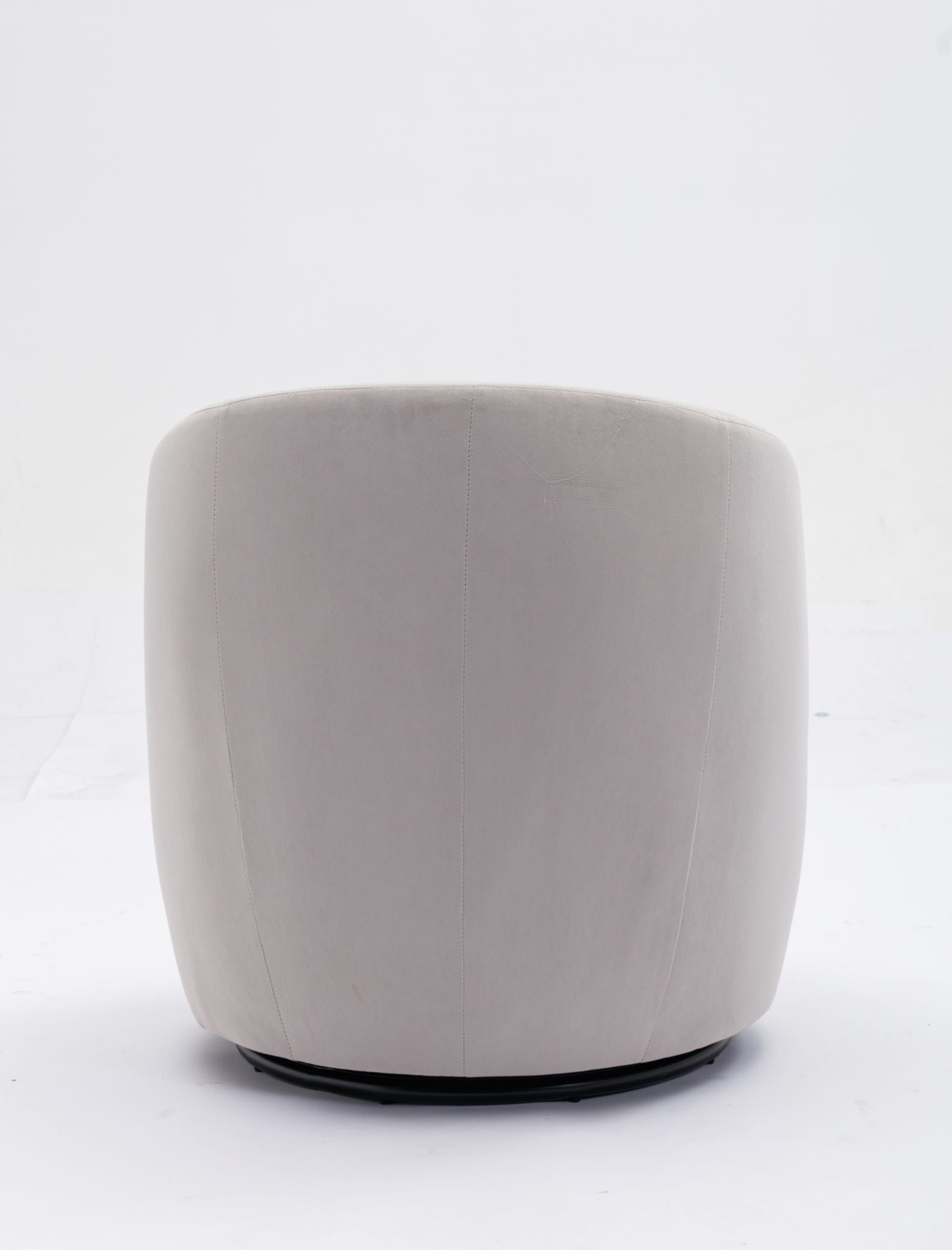Velvet Fabric Swivel Accent Armchair Barrel Chair With Powder Coating Metal Ring