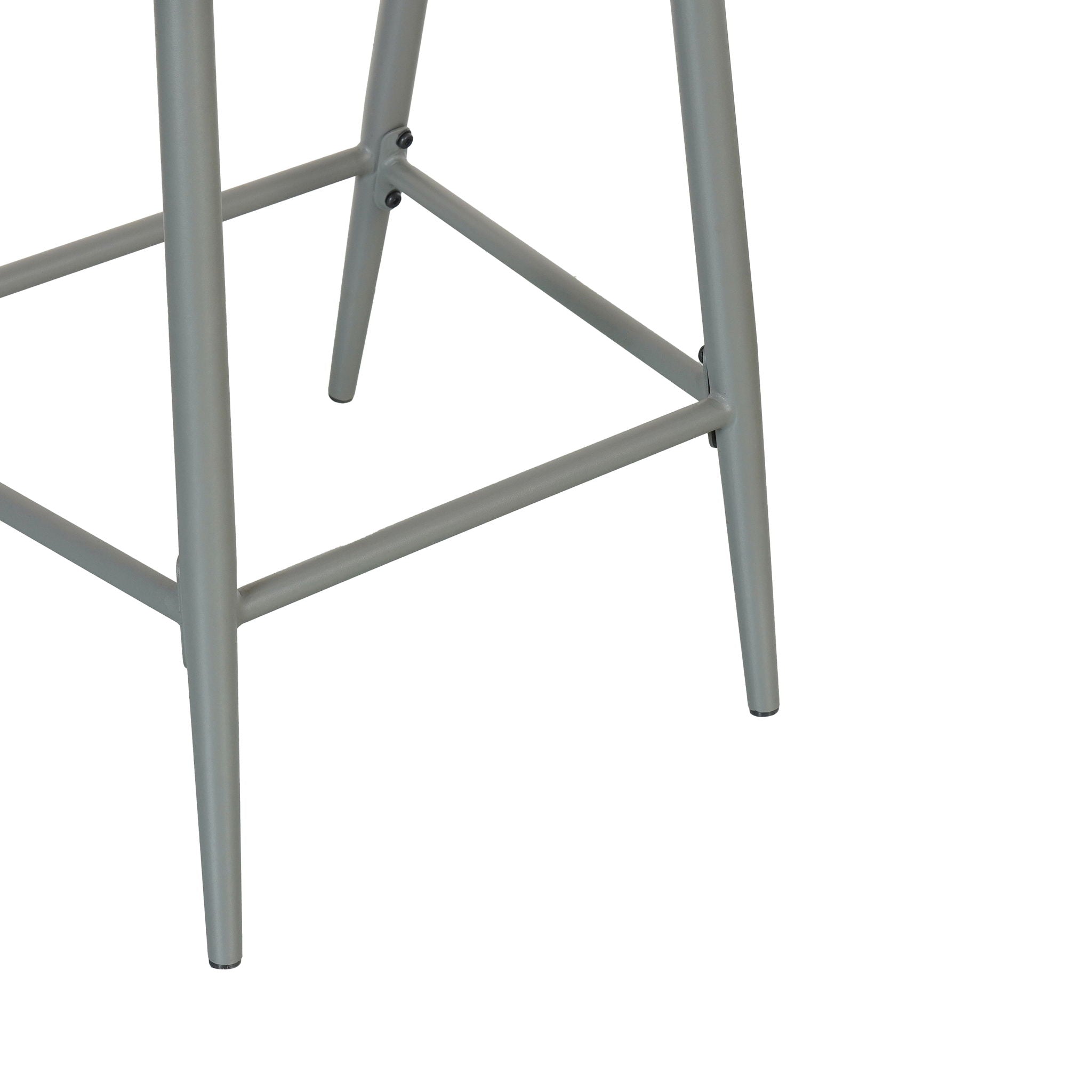 Outdoor Bar Height Metal Frame Counter Stools With Scallop Shaped Backrest & Water Resistant Cushions