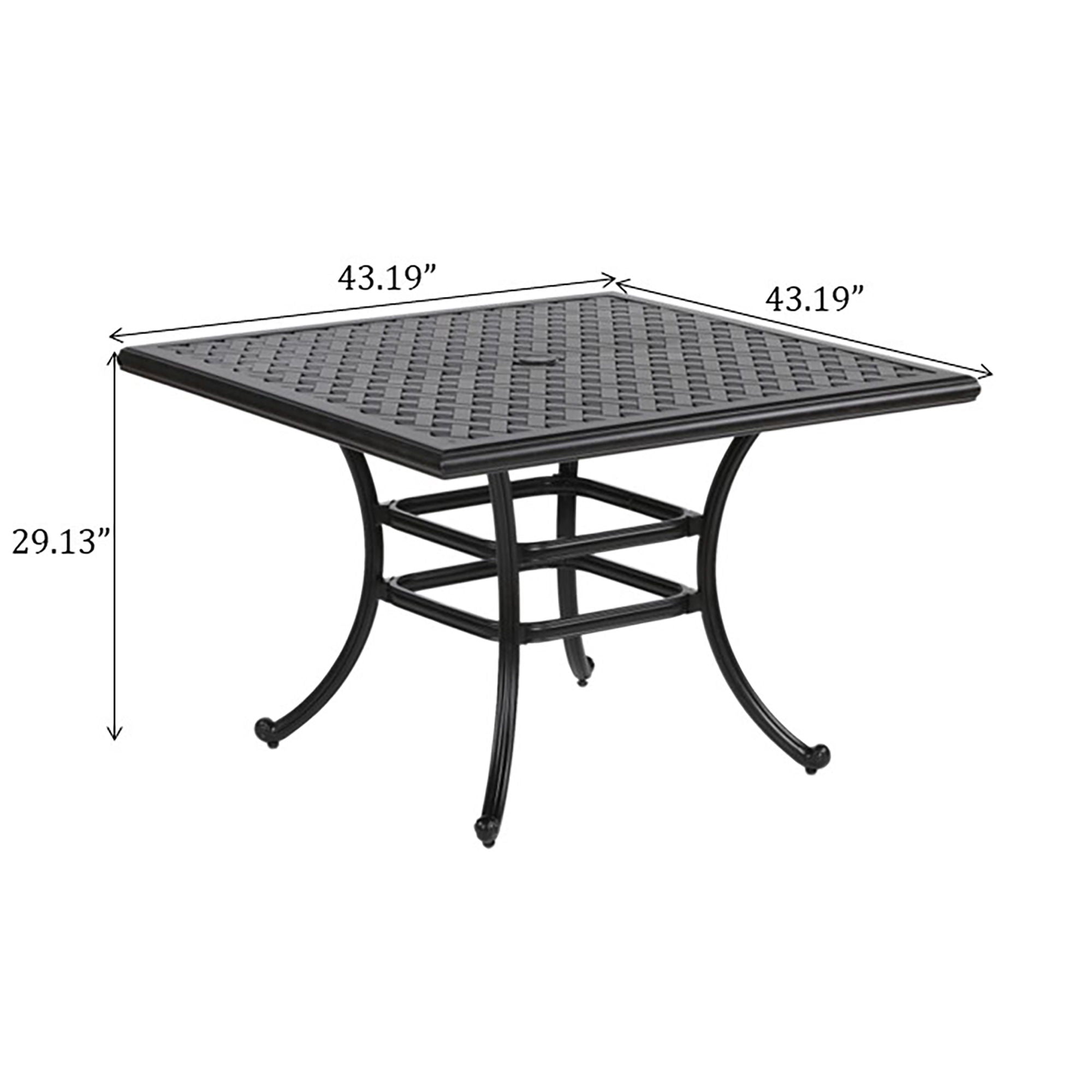 44" Square Dining Table - Dark Lava Bronze