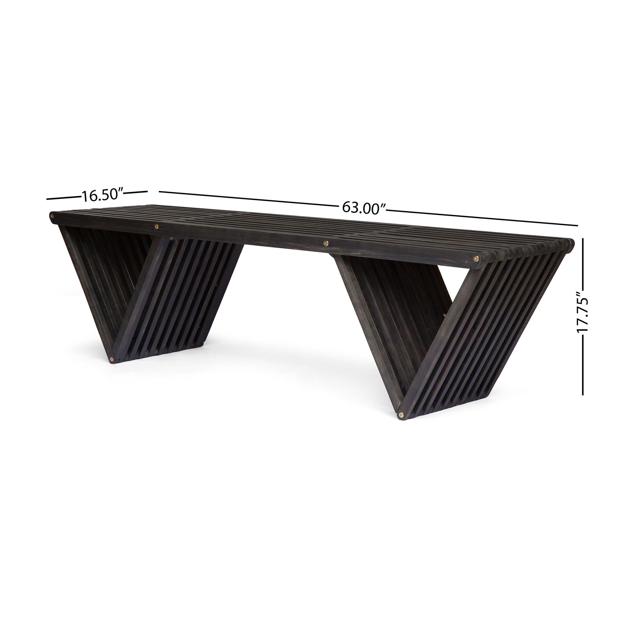 Gloaming - Outdoor Bench With Slat Design And Triangular Base