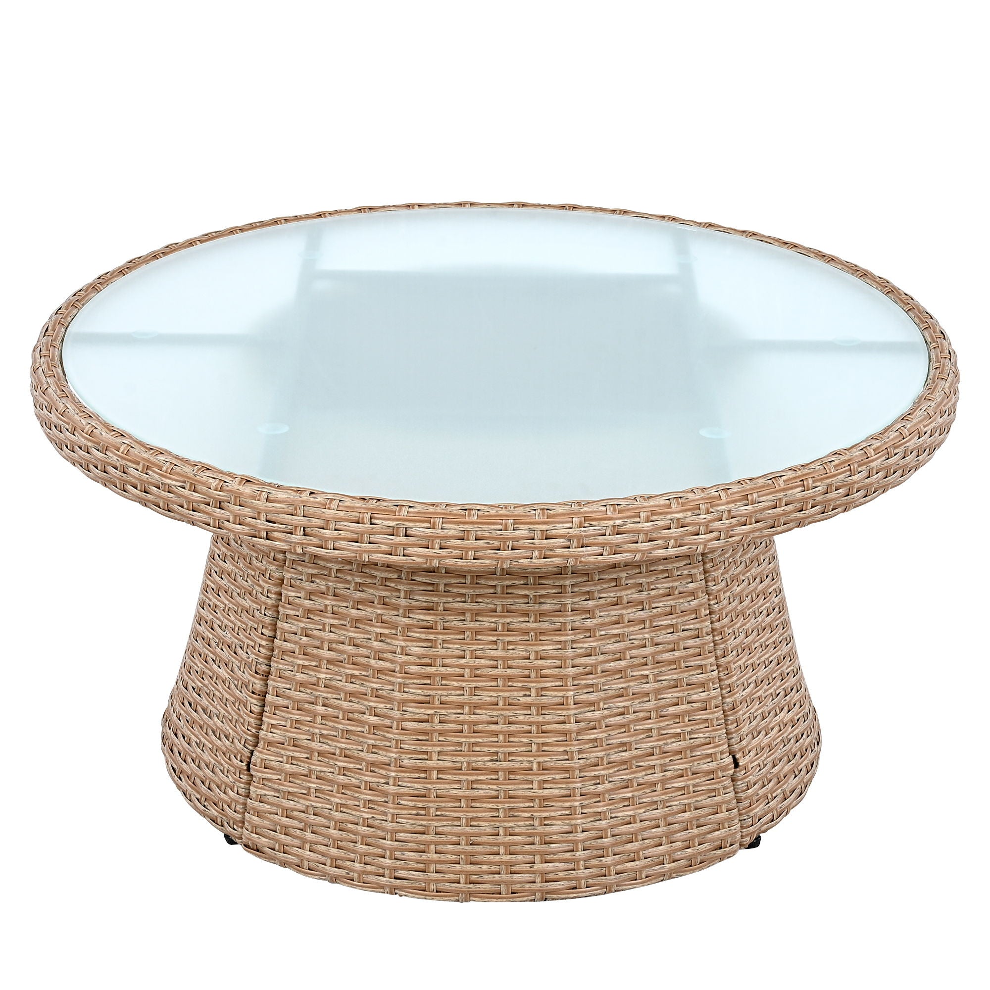 10 Piece Outdoor Sectional Half Round Patio Rattan Sofa Set