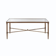 Metal Rectangle Coffee Table With Tempered Glass Top - Bronze