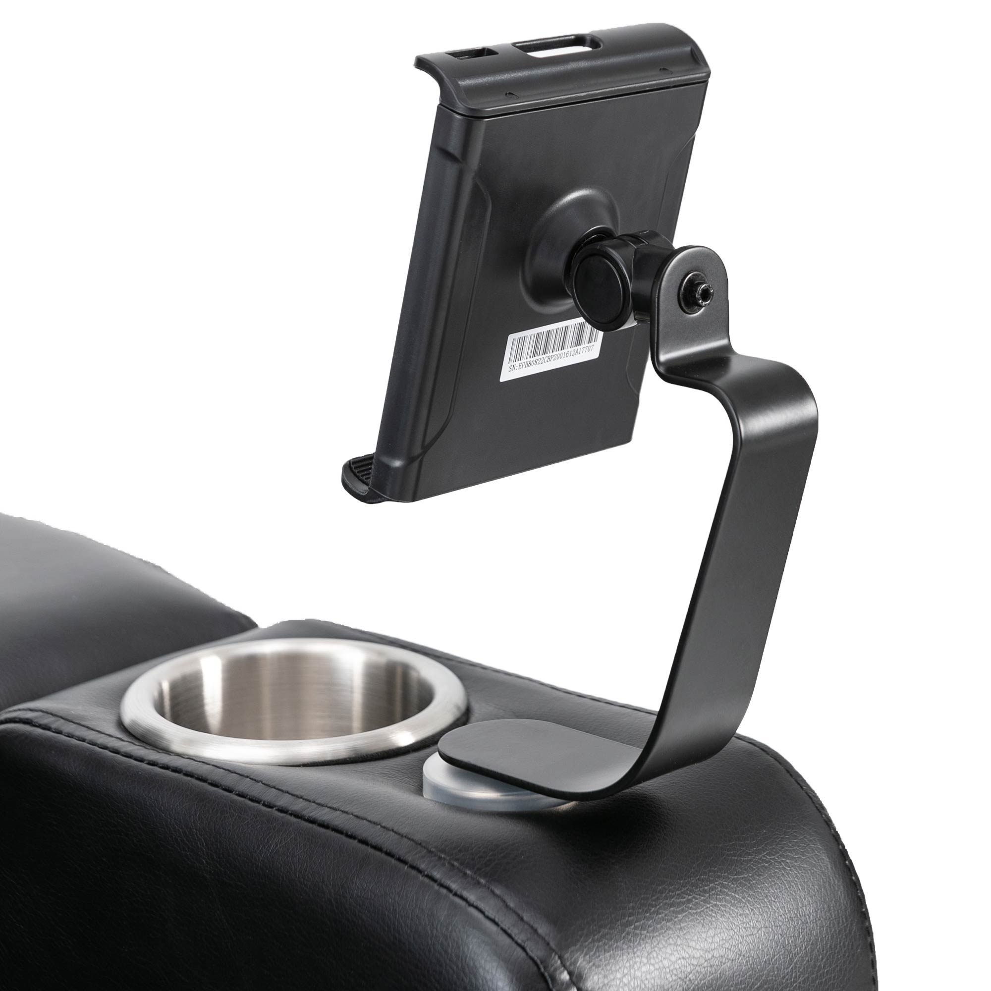 Premium Power Recliner & Storage Arms, Cupholders, Swivel Tray Table And Cell Phone Stand - Black