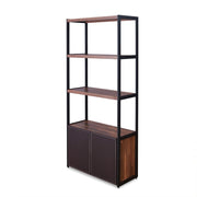 ACME Sara - Bookshelf - Espresso PU, Walnut & Sandy Black | Meri Furniture