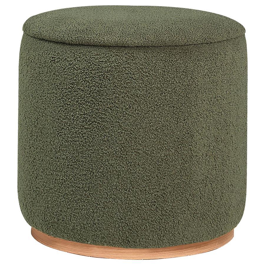 Coaster Fine Furniture Zena - Faux Sheepskin Upholstered Round Ottoman | Meri Furniture
