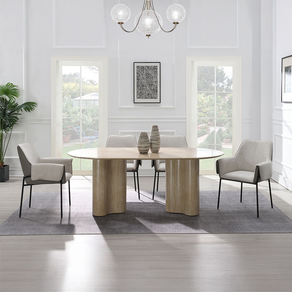 Jirina - Dining Table - Travertine Pattern