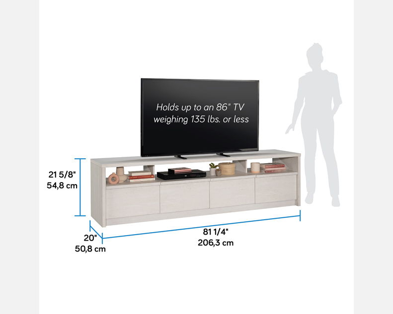 Large TV Credenza in Alabaster Oak