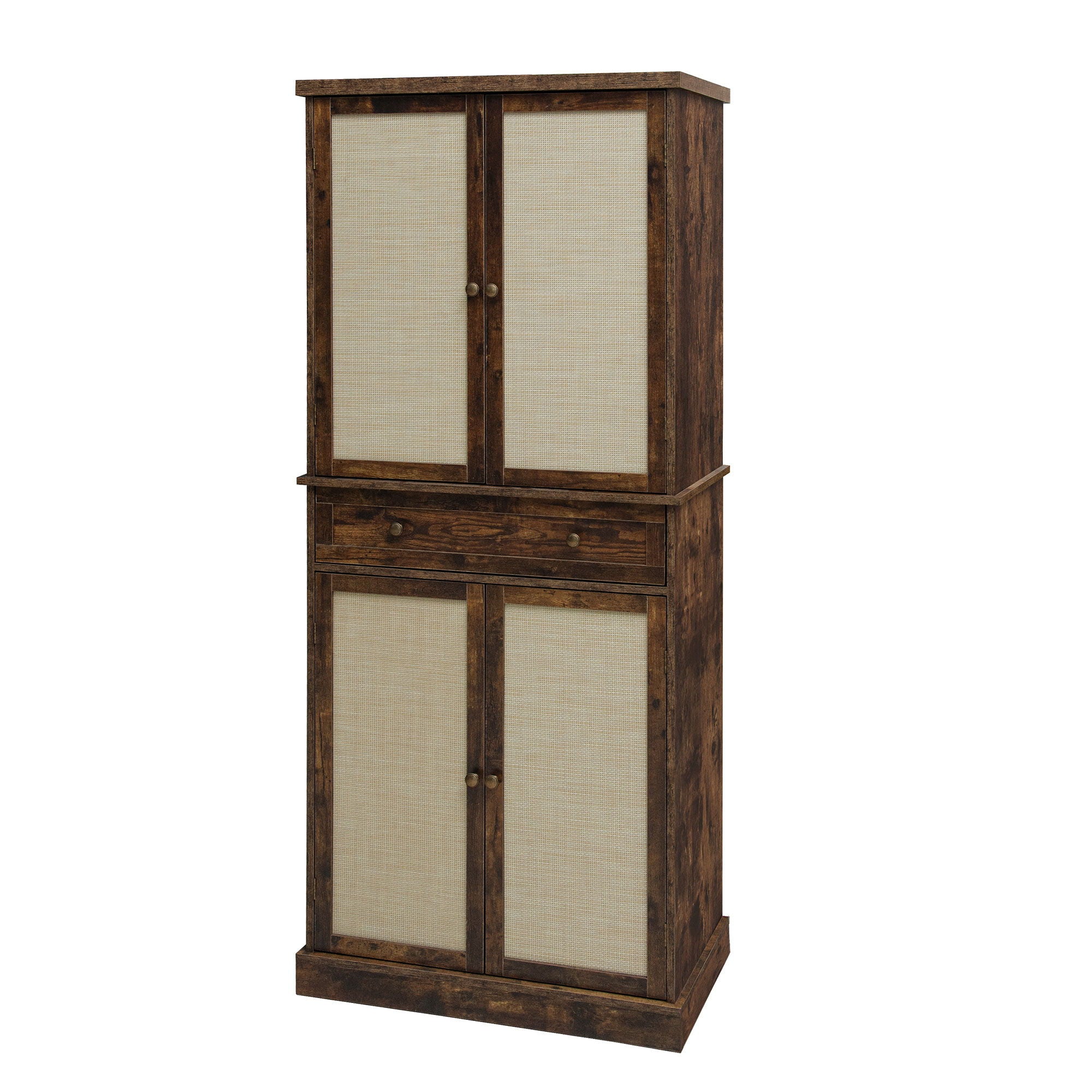 4 Door Storage Cabinet With 1 Drawer, With 4 Adjustable Inner Shelves