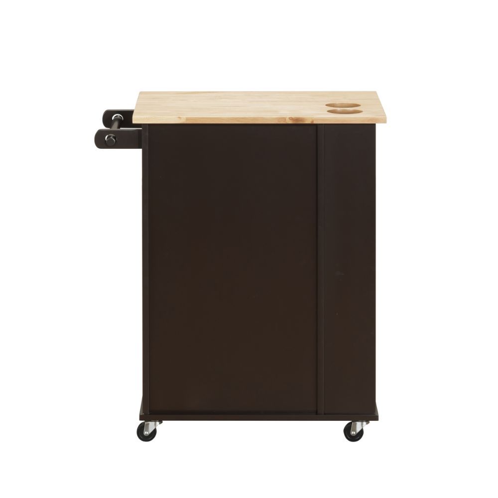 ACME Zina - Kitchen Cart - Natural & Wenge | Meri Furniture