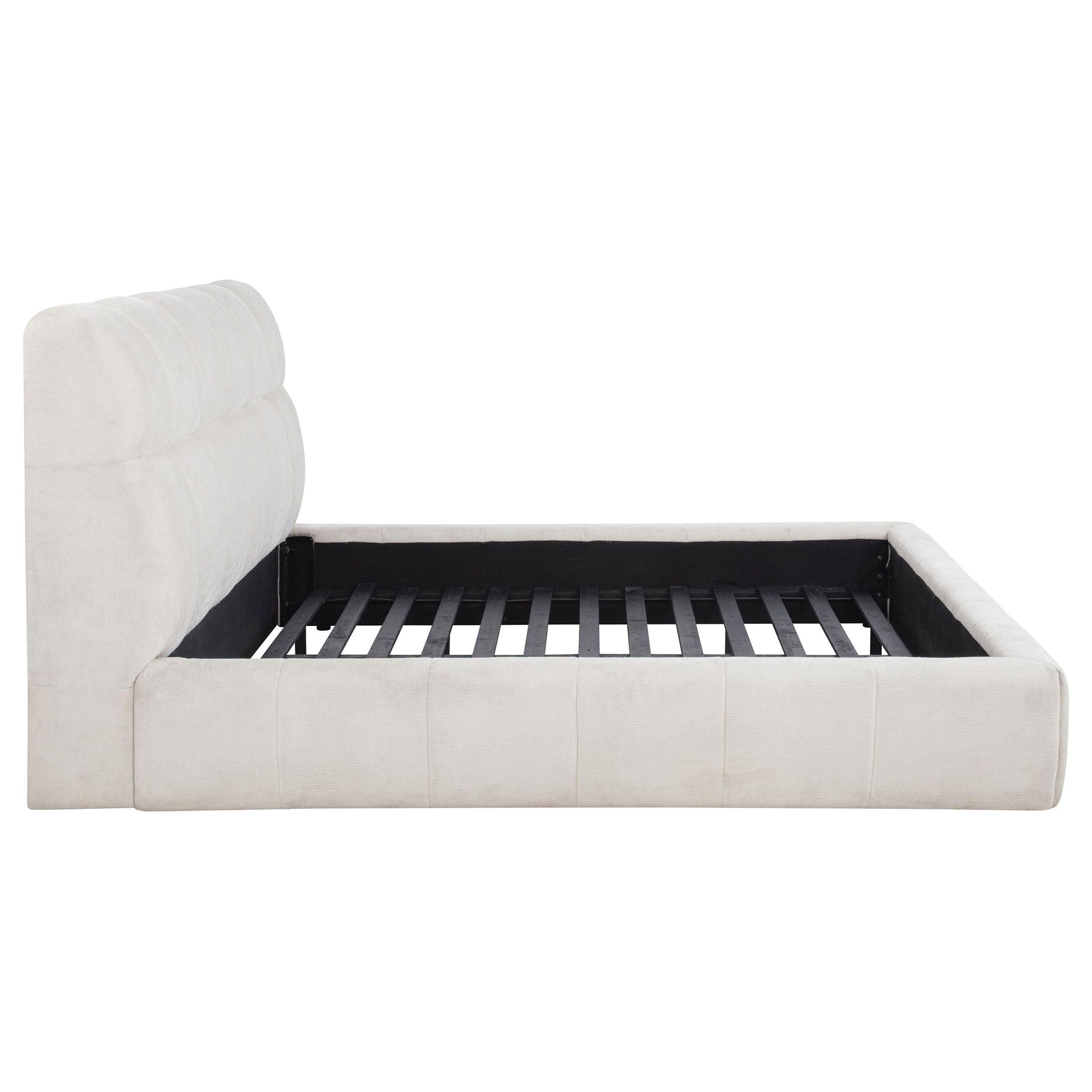 Nollet 48-inch Upholstered California King Platform Bed Cream
