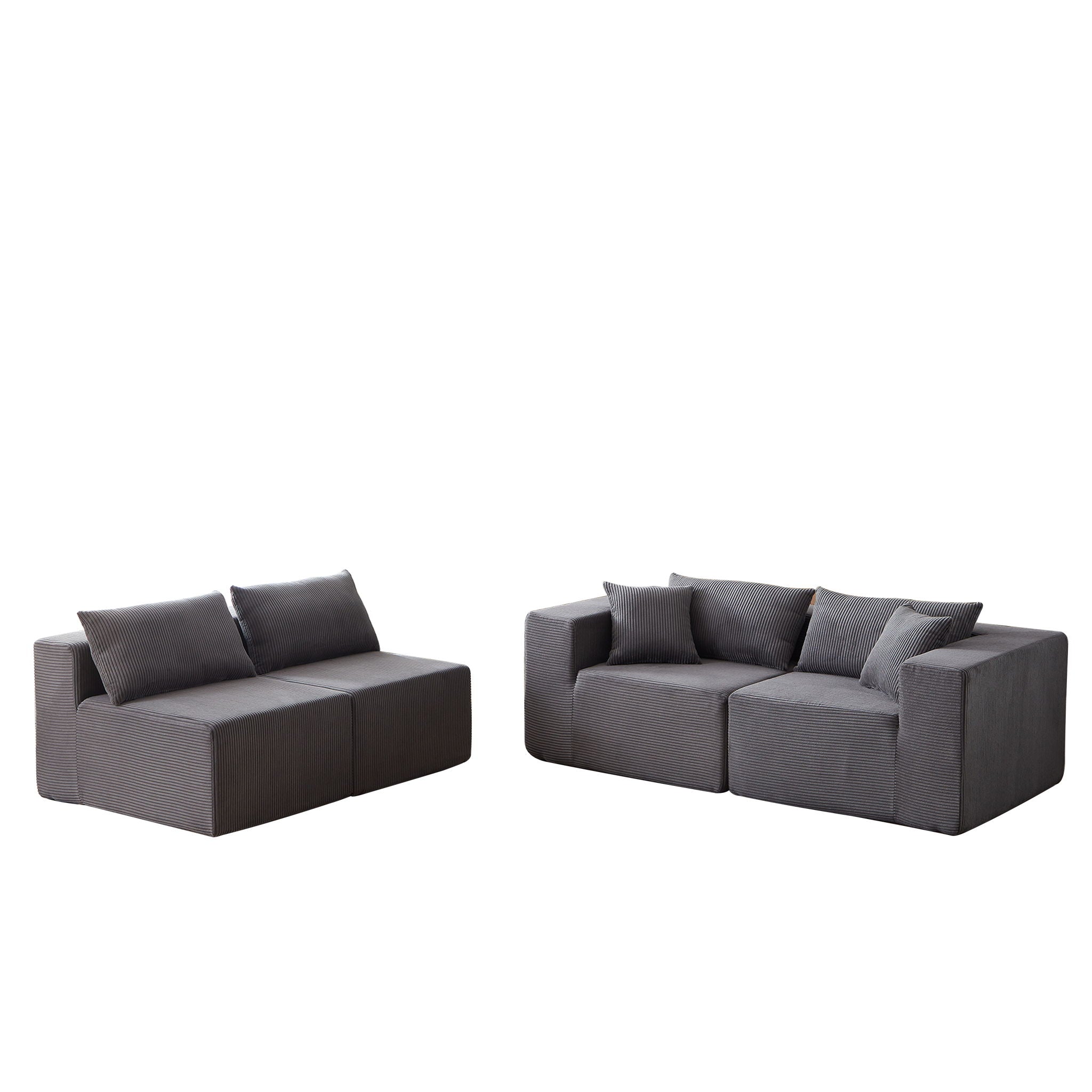 Modular L Shaped Sectional Compressed Sofa, Free Combination