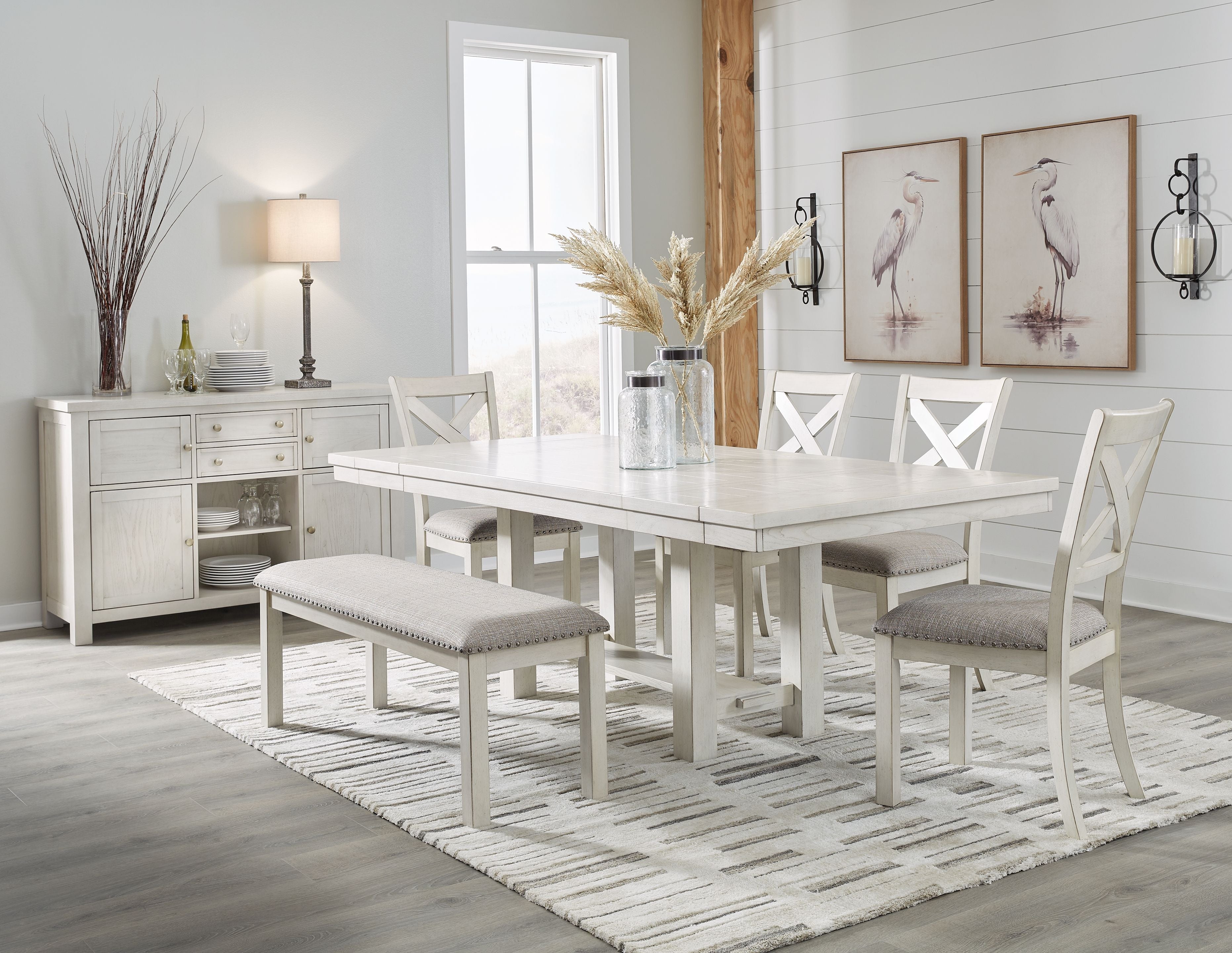 Signature Design by Ashley® Robbinsdale - Rectangular Dining Room Extension Table Set | Meri Furniture