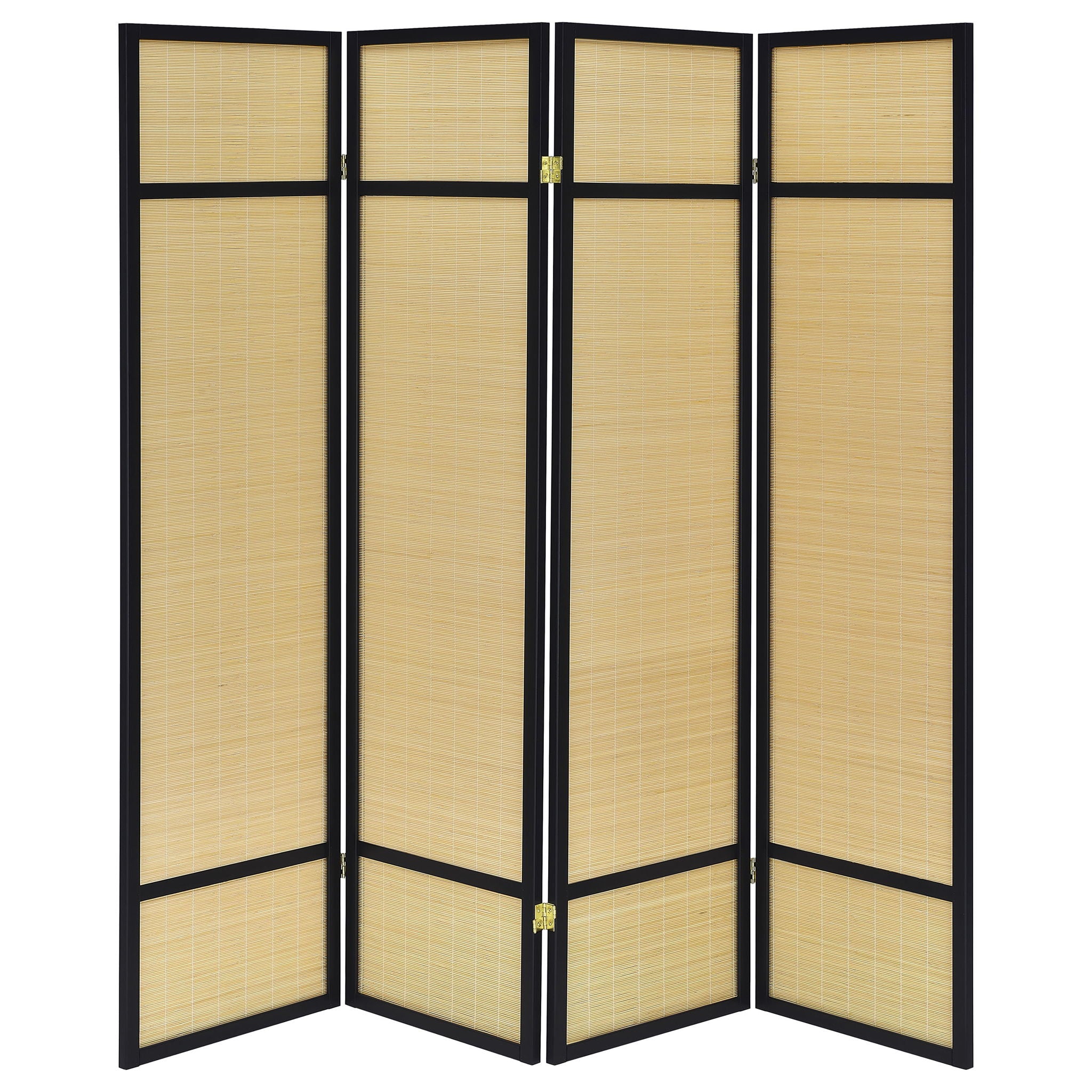 Sensei - 4 Panel Bamboo Room Divider Folding Screen - Natural