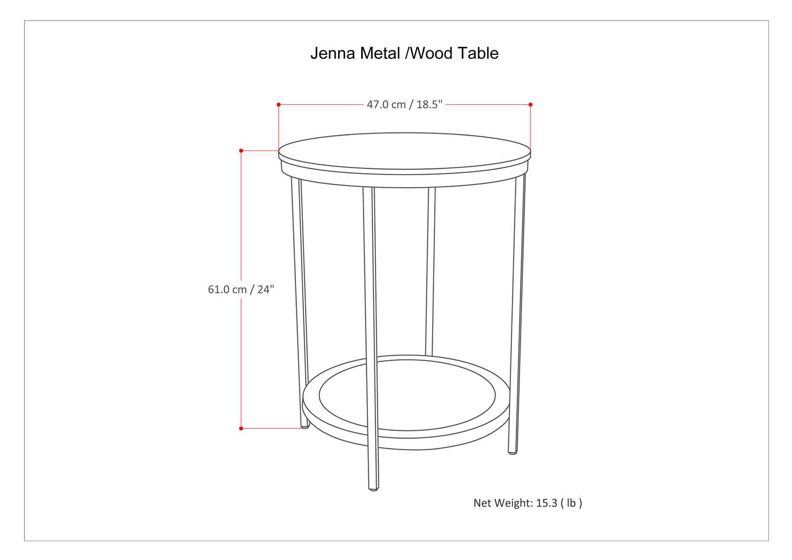 Jenna - Handcrafted Round Side Table