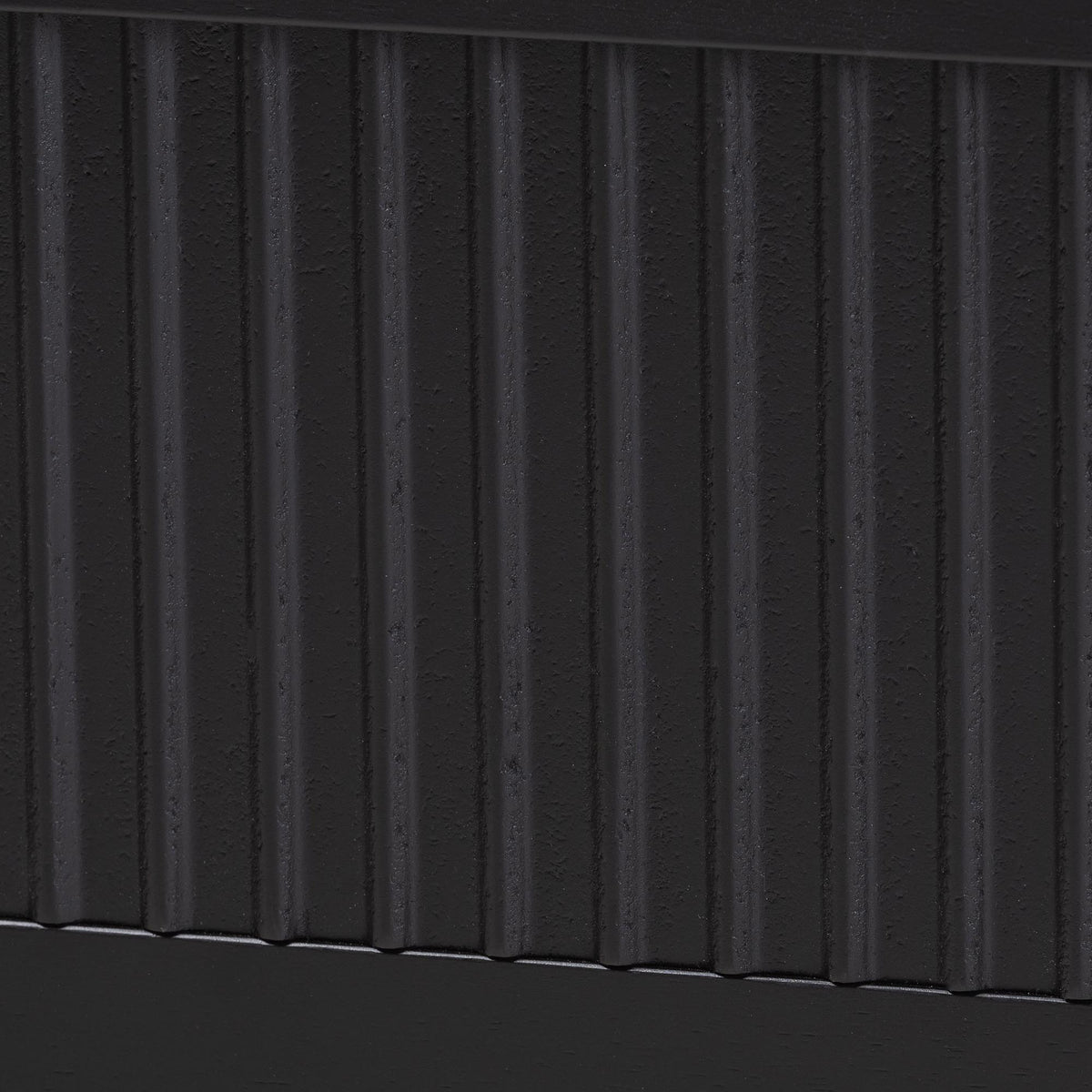 Primrose Mid-Century Black Fluted Wood Queen Size Platform Bed