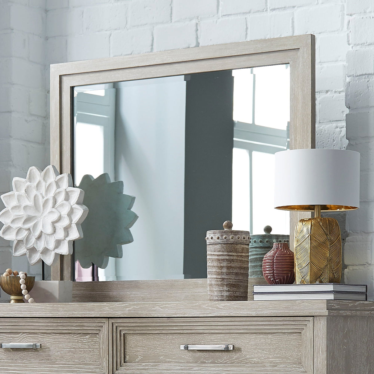 Belmar - Landscape Mirror - Washed Taupe