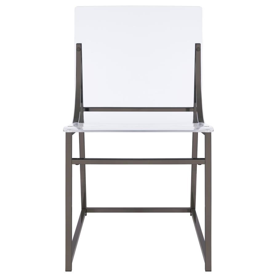 Coaster Fine Furniture Adino - Acrylic Dining Side Chair (Set of 2) - Black Nickel | Meri Furniture