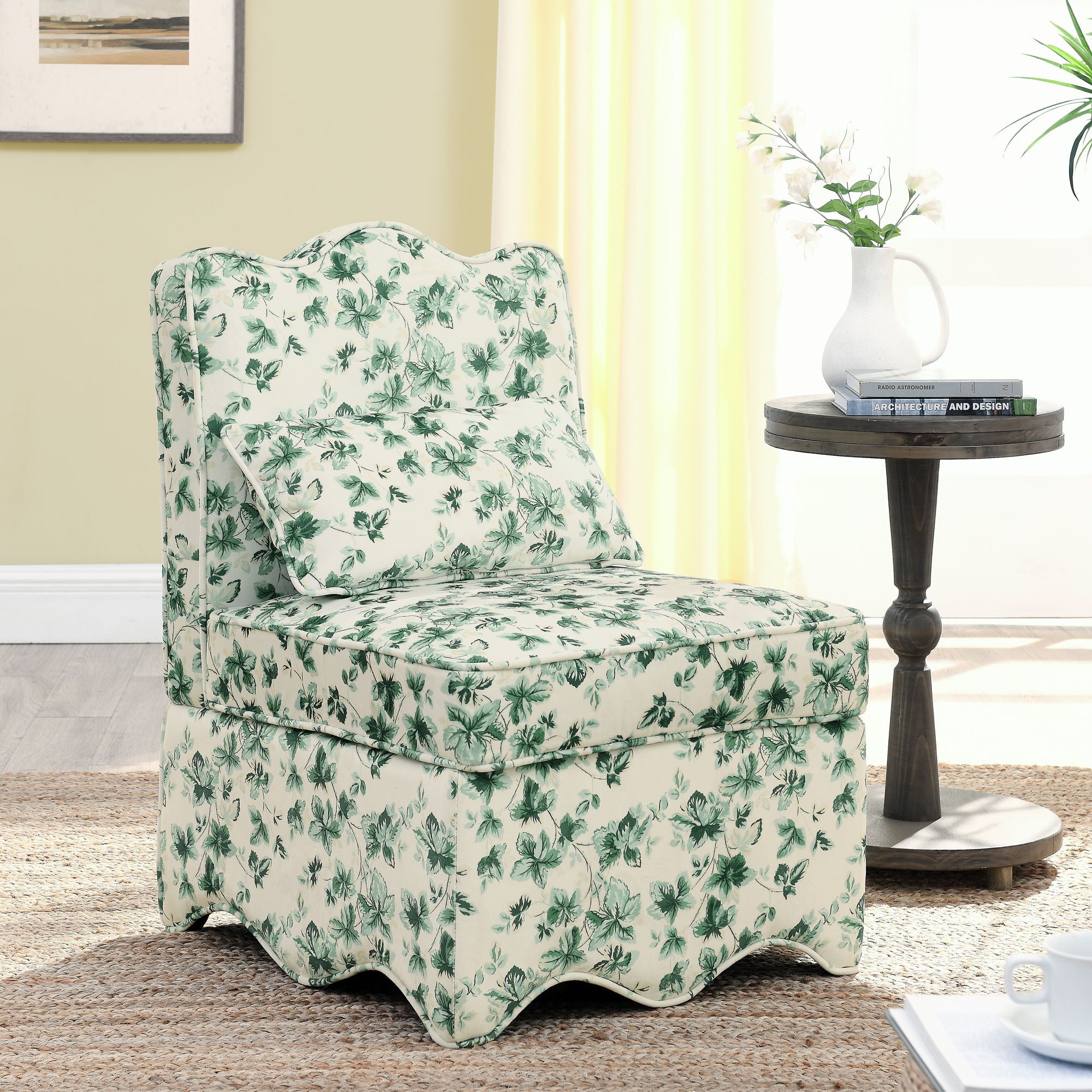 Stylish Flannel Dining Chair With Soft Cushion And Backrest