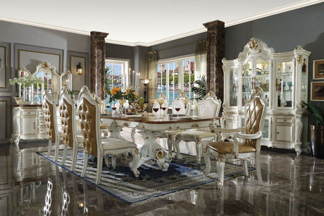 ACME Picardy - Dining Table - Antique Pearl & Cherry Oak - 31" | Meri Furniture