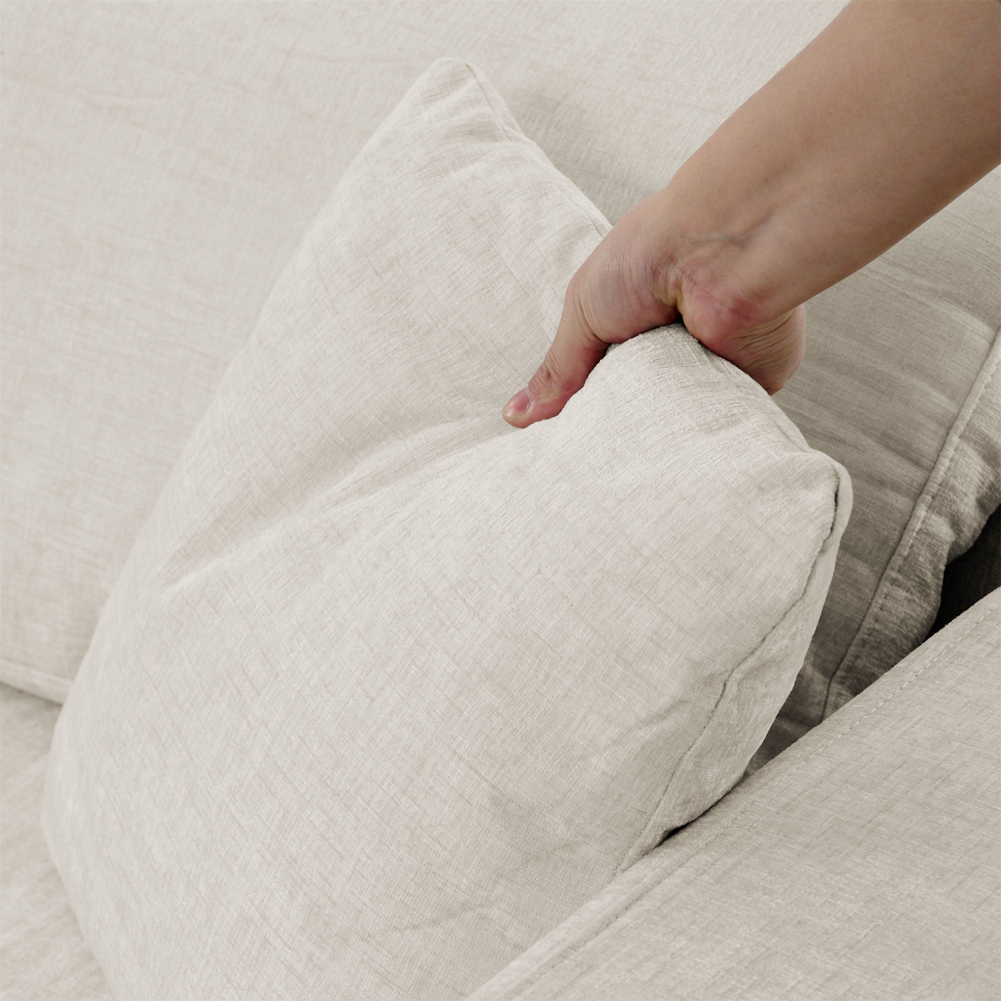 Modern Minimalist Cloud Sectional Couch With Comfy Chaise, U Shaped Modular Sofa