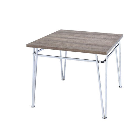 ACME Nadie II - Counter Height Table - Light Oak & Chrome | Meri Furniture