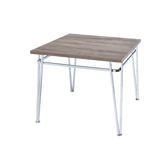 ACME Nadie II - Counter Height Table - Light Oak & Chrome | Meri Furniture