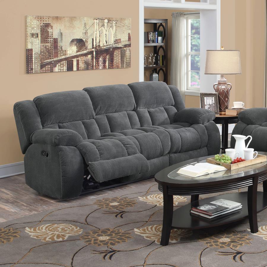 Coaster Fine Furniture Weissman - Upholstered Padded Arm Reclining Sofa - Gray | Meri Furniture