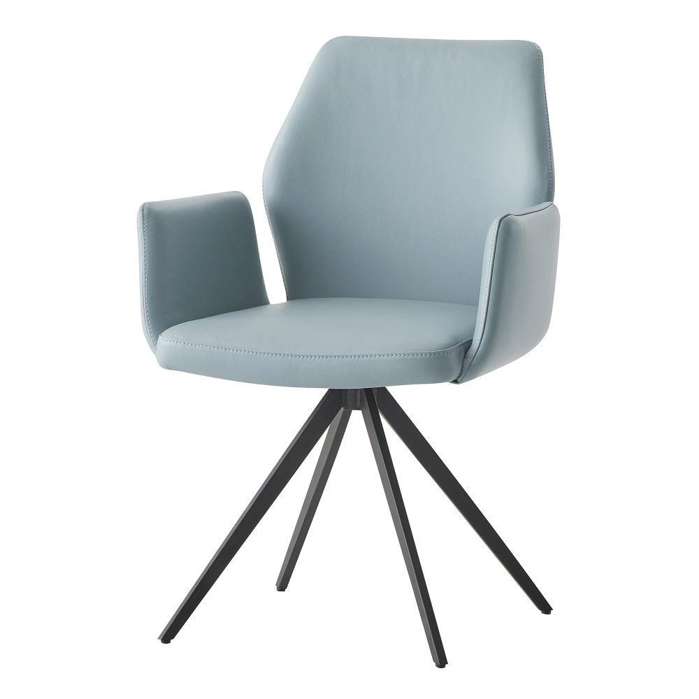 ACME Segismunda - Side Chair With Swivel - Light Blue & Black | Meri Furniture