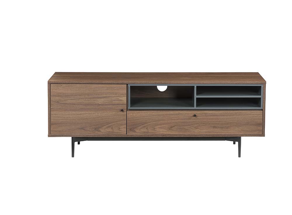 ACME Hattie - TV Stand - Rustic Walnut Finish | Meri Furniture