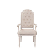ACME Wynsor - Chair (Set of 2) - Fabric & Antique Champagne | Meri Furniture