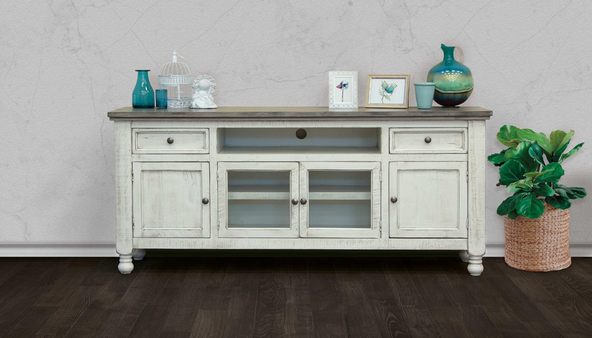 International Furniture Direct Stone - TV Stand | Meri Furniture