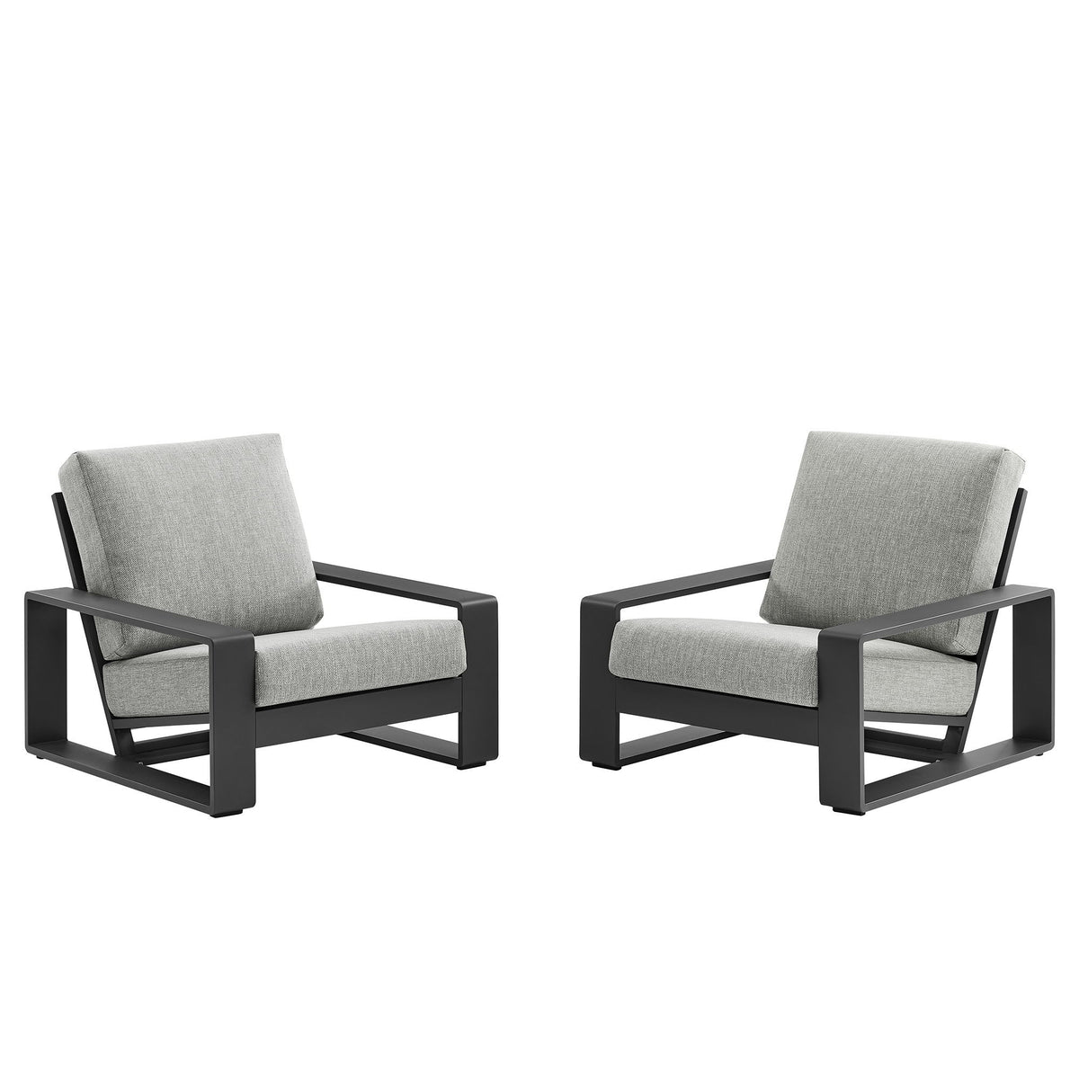 Lirienne Outdoor Patio Aluminum Faux Wood Armchairs Set of 2 by Modway