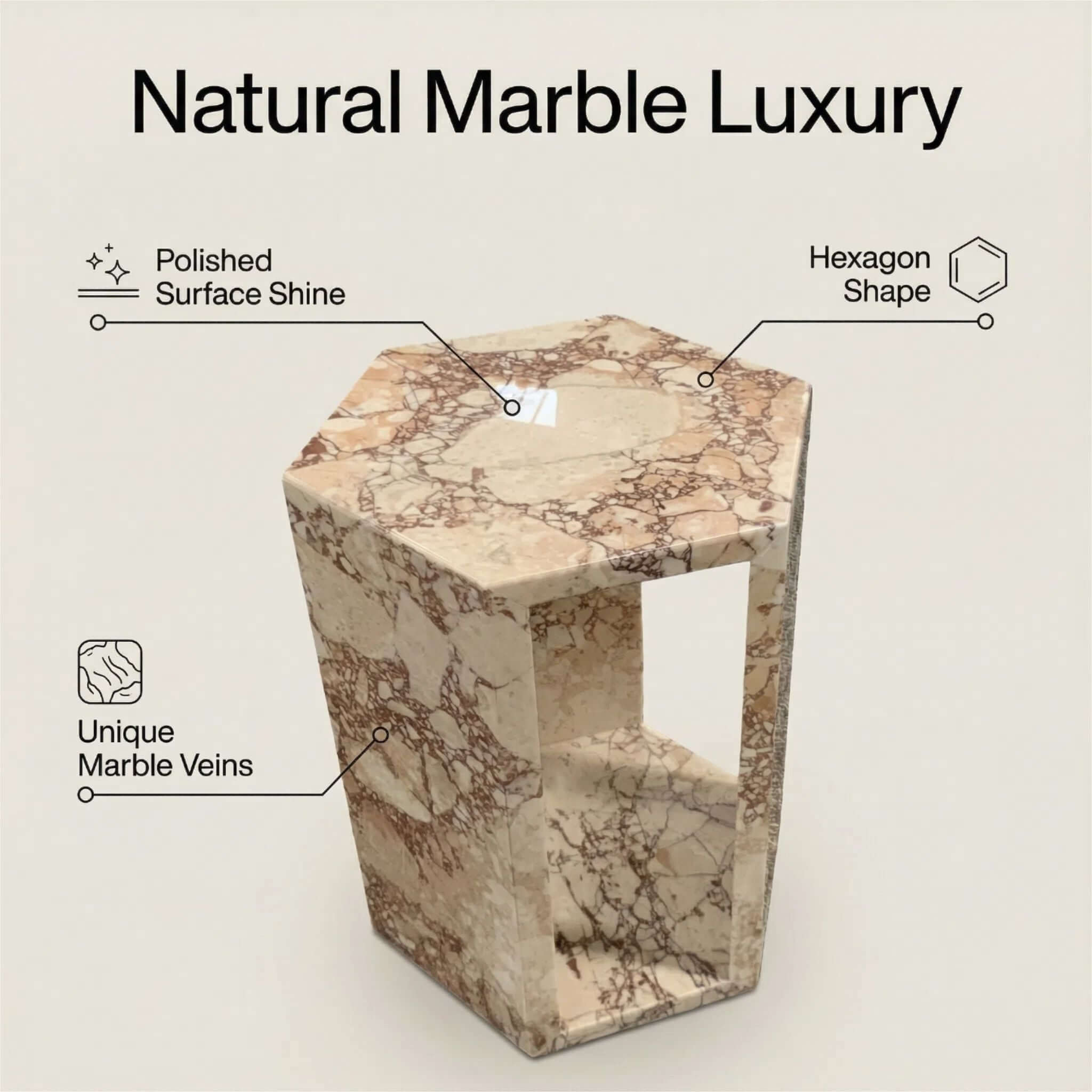 Modern Minimalist Hexagon Side Table