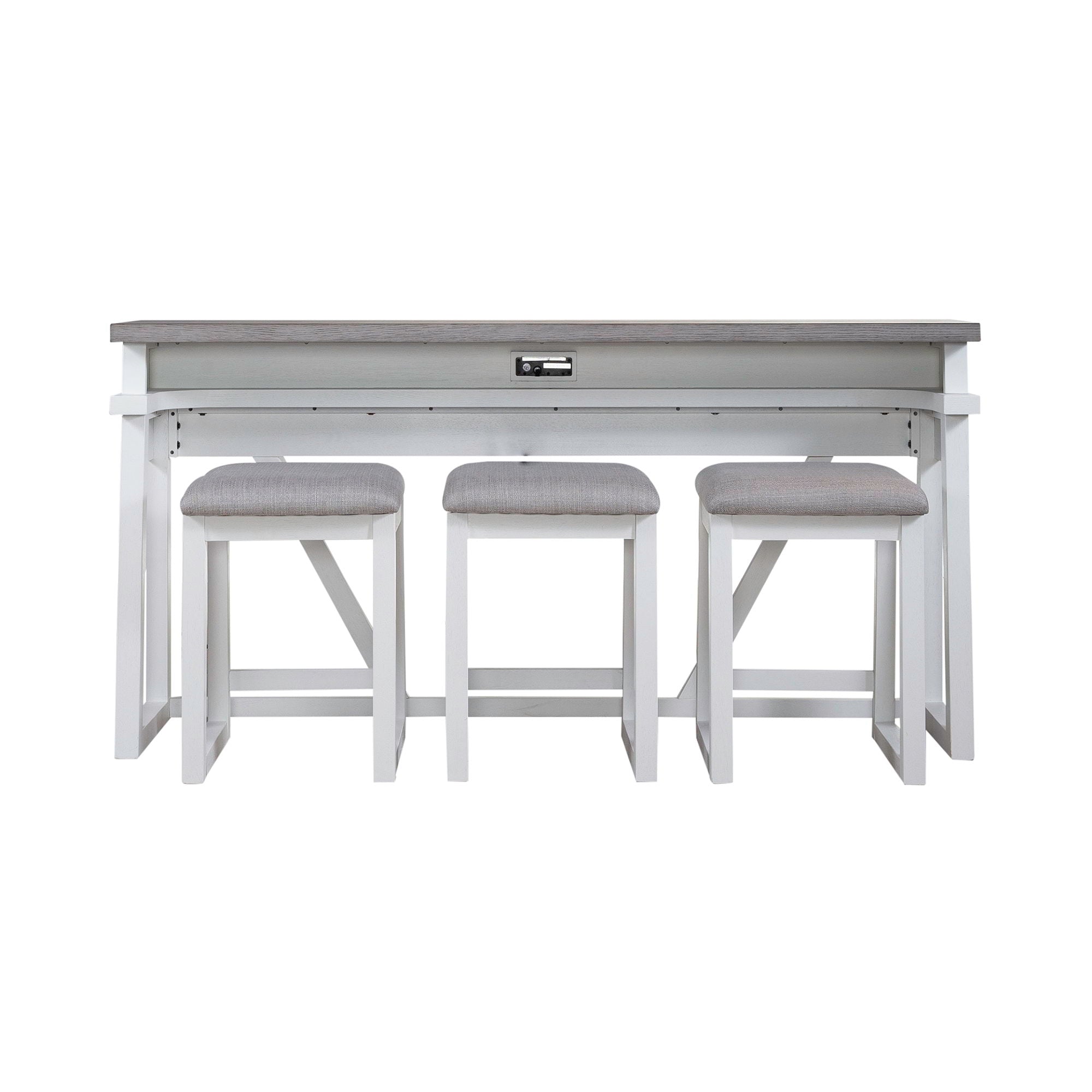 Liberty Furniture Palmetto Heights - 4 Piece Console Set (Console 3 Stools) - White | Meri Furniture