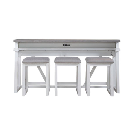 Palmetto Heights - 4 Piece Console Set (Console 3 Stools) - White