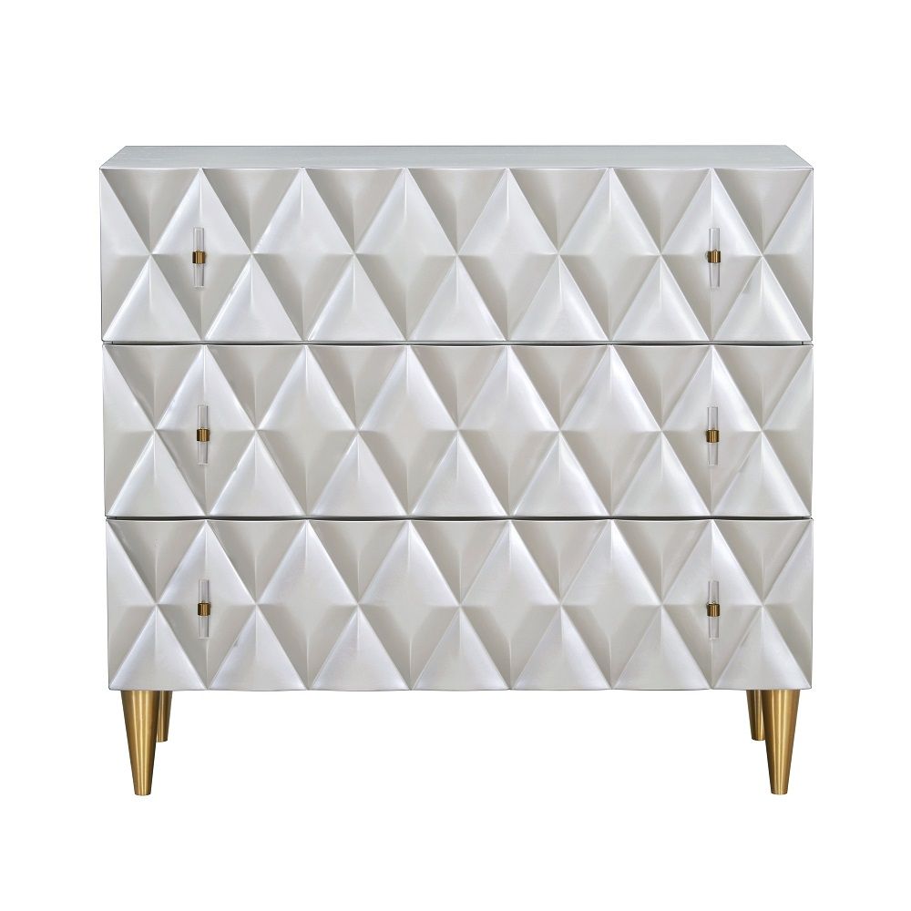 ACME Anson - Console Cabinet - Metallic Silver Champagne | Meri Furniture