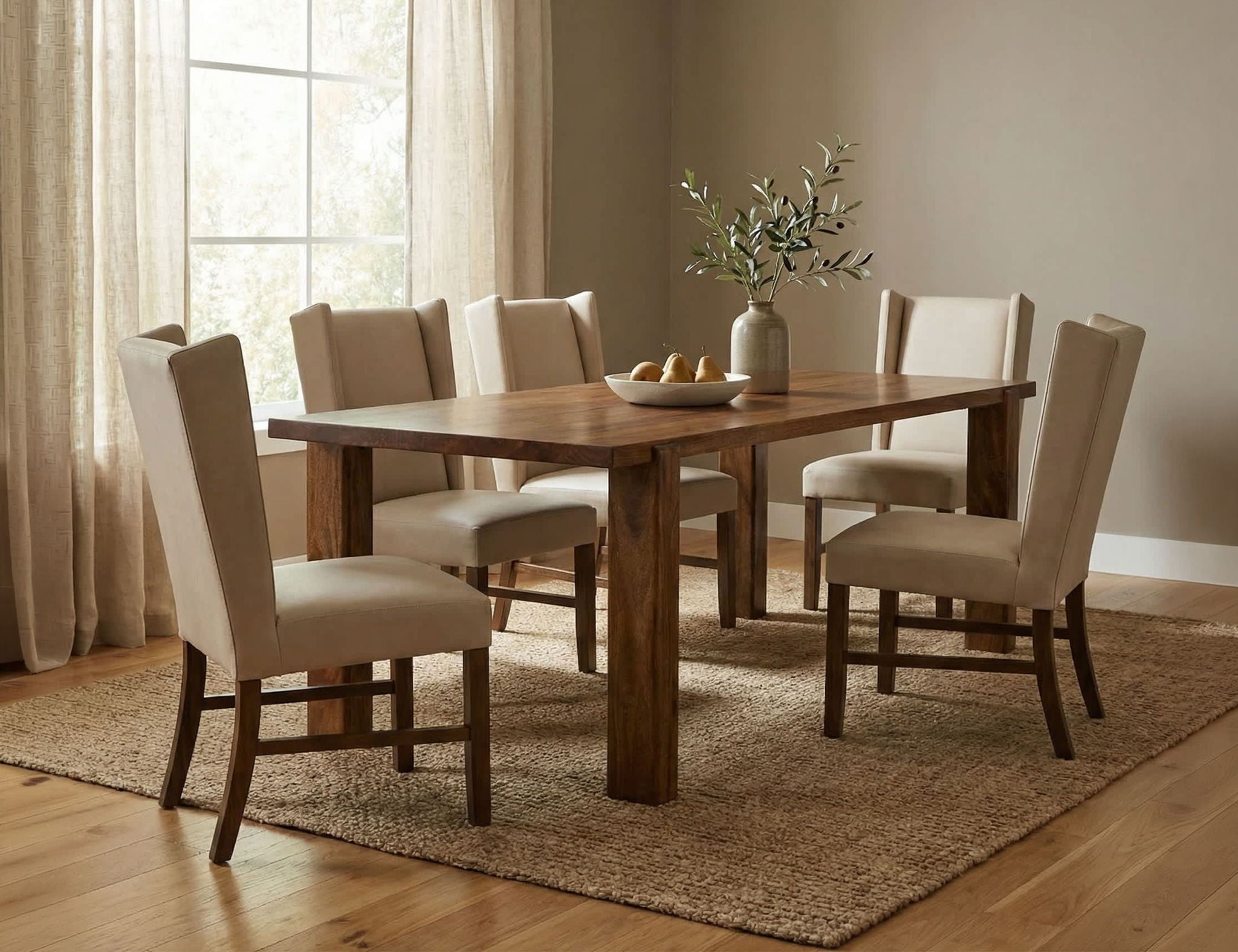 Silver - 39.5'' Upholstered Chair (Set of 2) - Ivory / Brown
