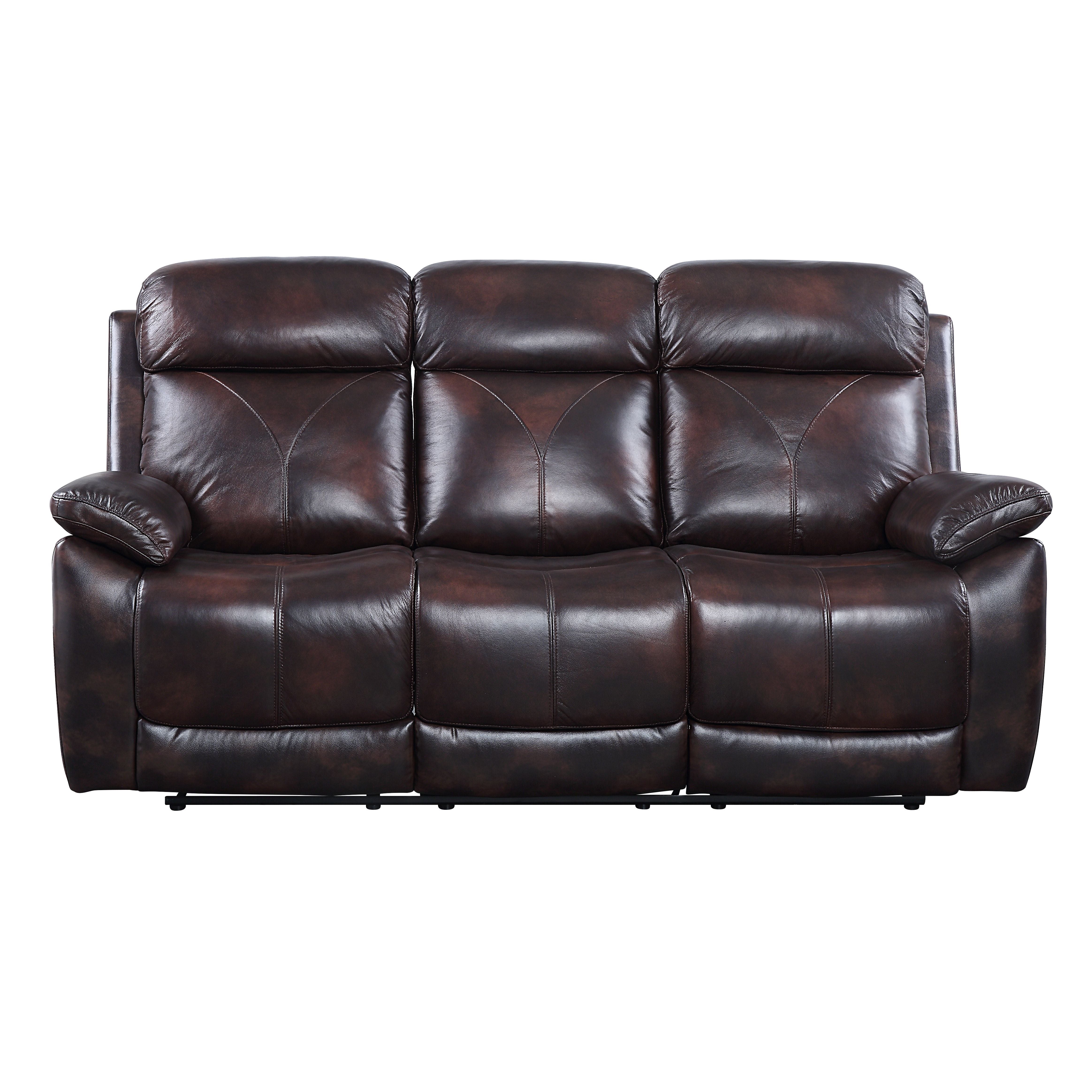 ACME Perfiel - Sofa - 2 Tone Dark Brown Top Grain Leather | Meri Furniture