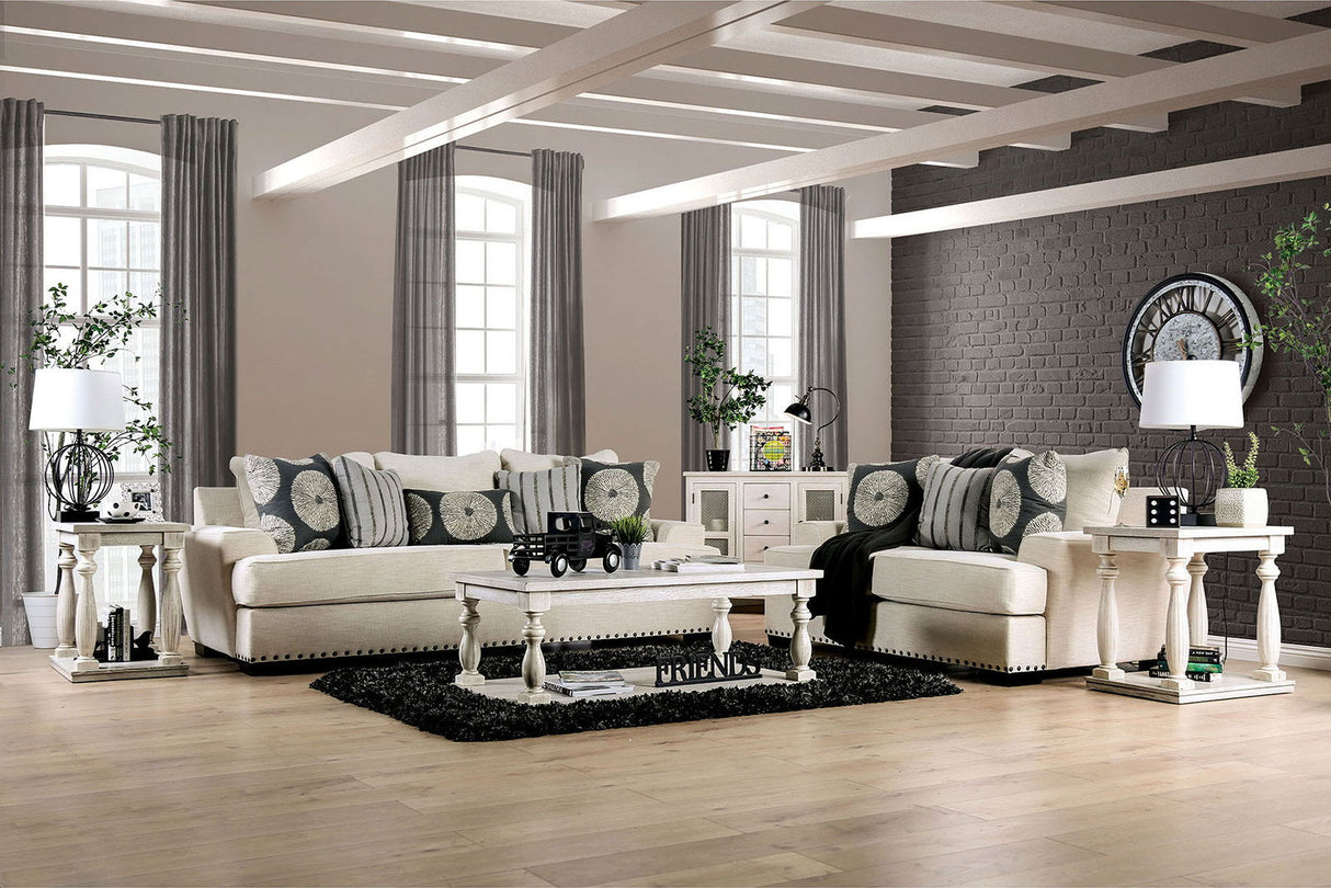 Furniture of America Germaine - Loveseat - Ivory | Meri Furniture
