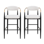 Upholstered Bar Stools With Backs For Kitchen Island (Set of 2) - Beige