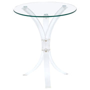 Coaster Fine Furniture Laning - Round Glass Top Acrylic Side Table - Clear | Meri Furniture