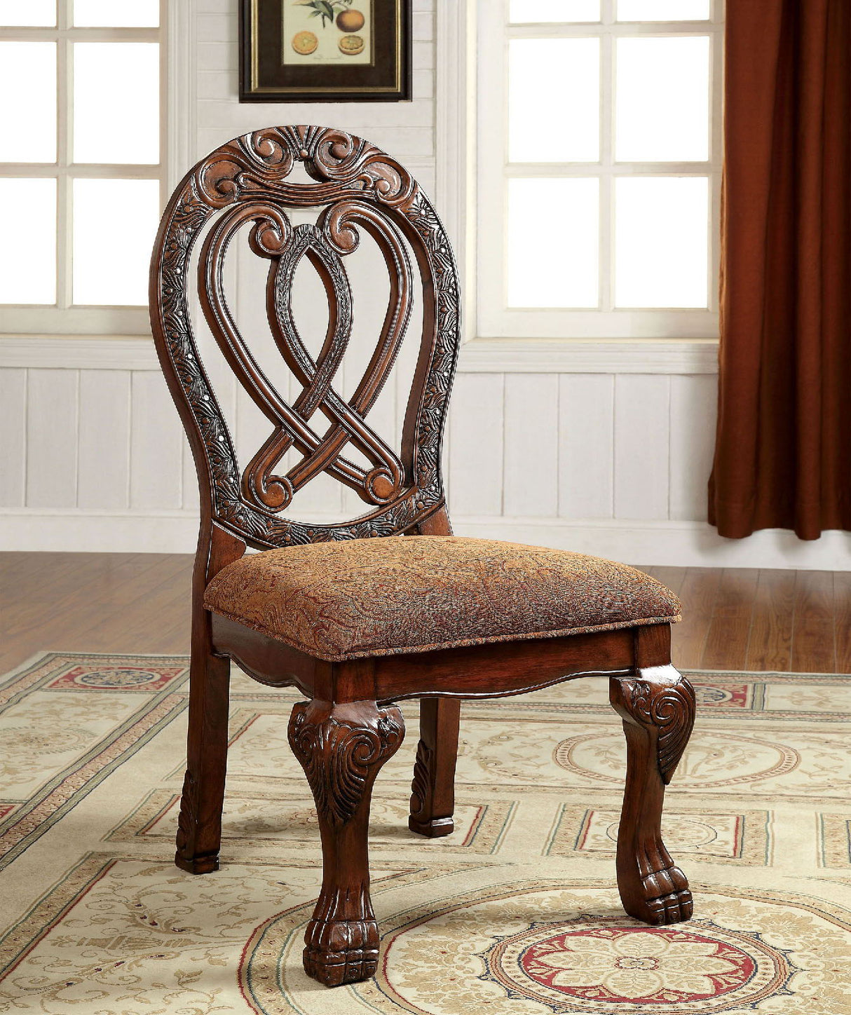 Furniture of America Wyndmere - Side Chair (Set of 2) - Brown / Cherry | Meri Furniture