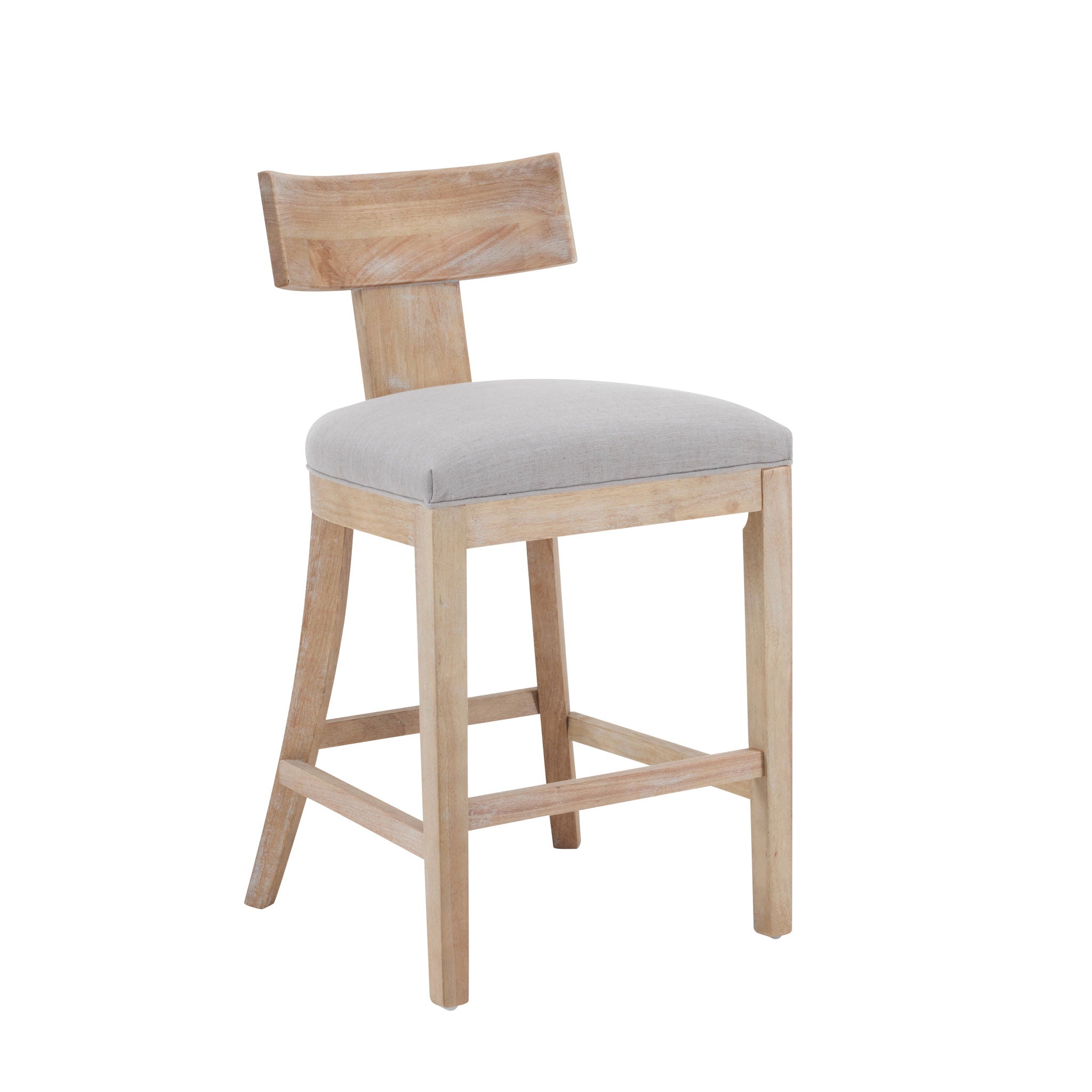 Upholstered Counter Height Bar Stools With Solid Rubber Wood Frame (Set of 2)