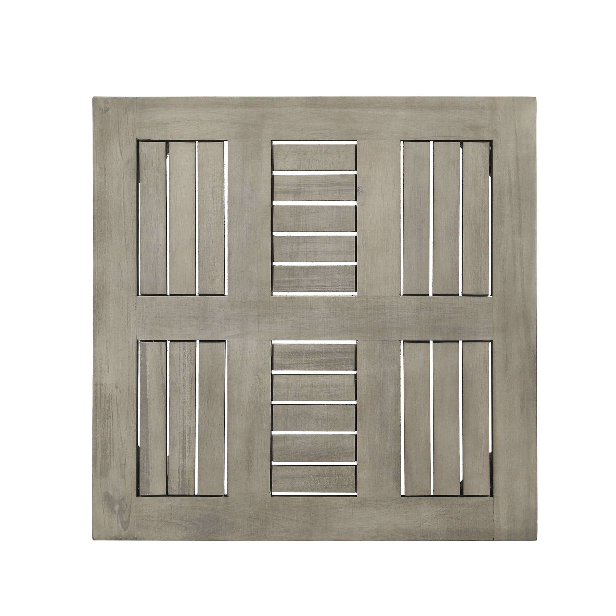 Dexterity - Outdoor Square Side Table With Wood Frame - Gray