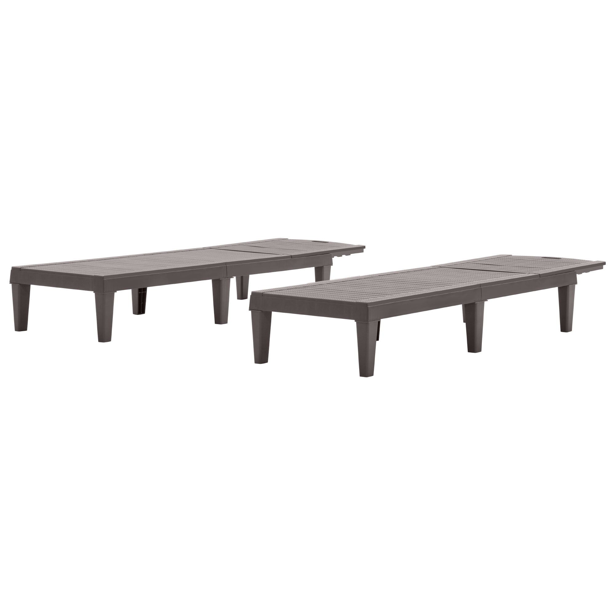 2 Piece Outdoor Chaise Lounges With Adjustable Backrest