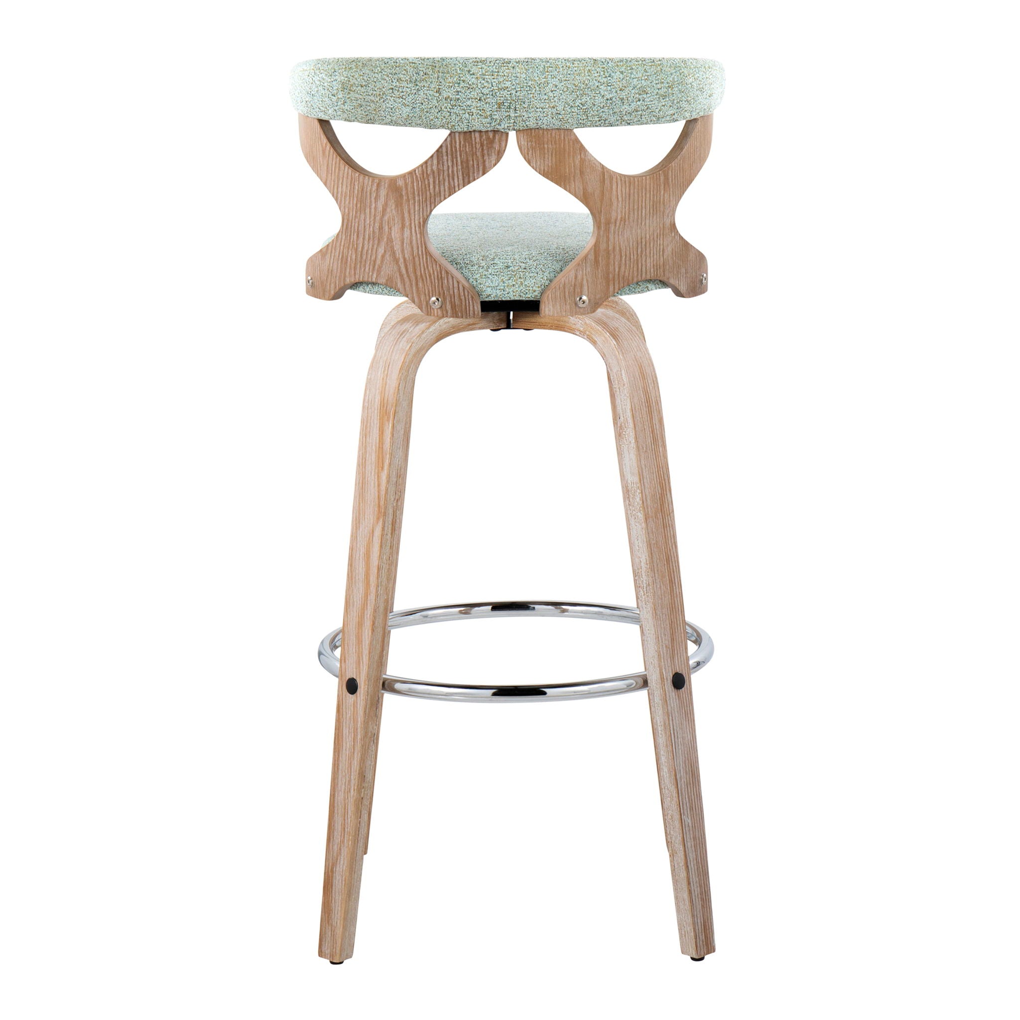 Gardenia - Contemporary Fixed Height Barstool With Swivel With Round Footrest (Set of 2)