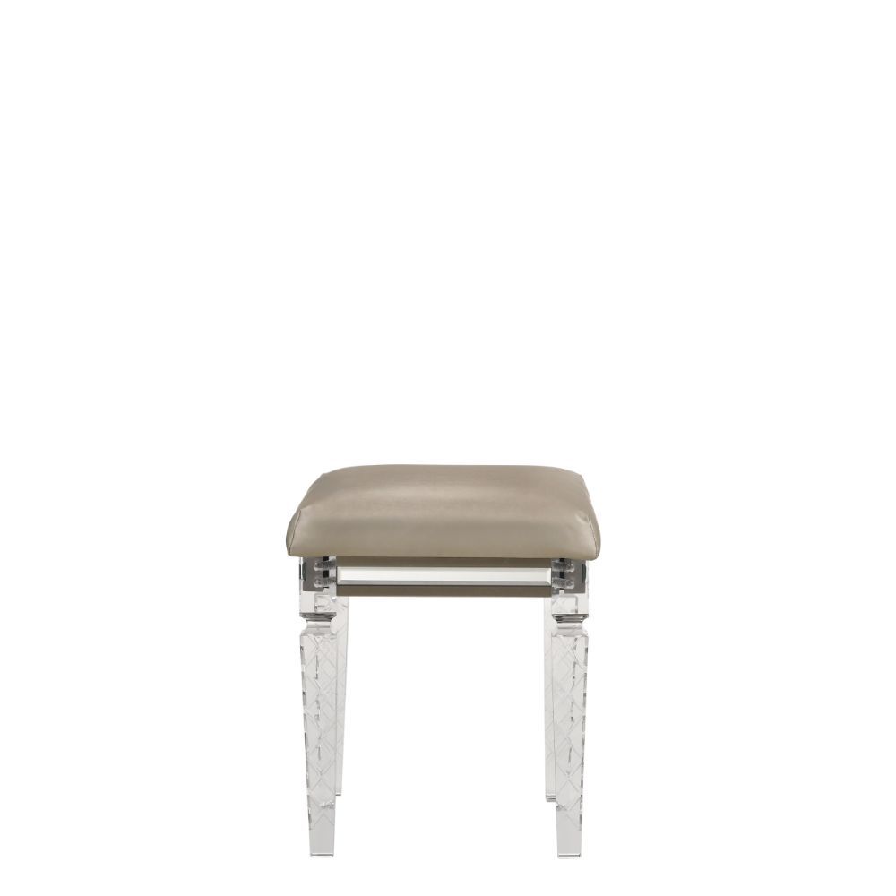 ACME Skylar - Vanity Stool - PU & Dark Champagne | Meri Furniture