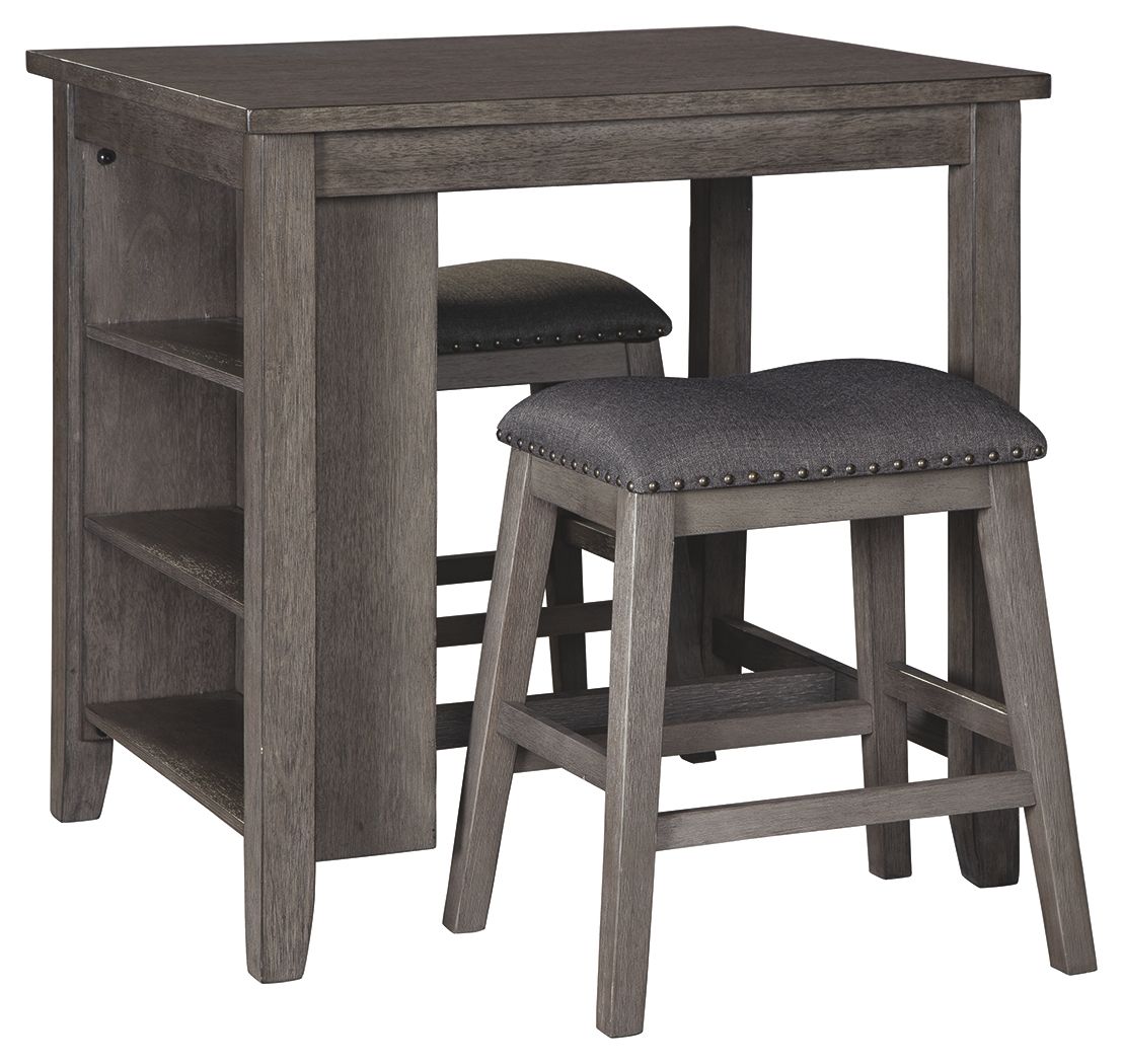 Signature Design by Ashley® Caitbrook - Gray - Rect Drm Counter Tbl Set(Set of 3) | Meri Furniture