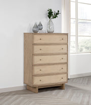 Coaster Fine Furniture Kailani - 5-Drawer Bedroom Chest Of Drawers - Beige Oak | Meri Furniture